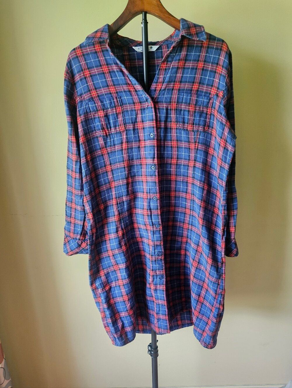 Riders by Lee Navy and Red Plaid Tunic Size Large - Picture 2 of 5